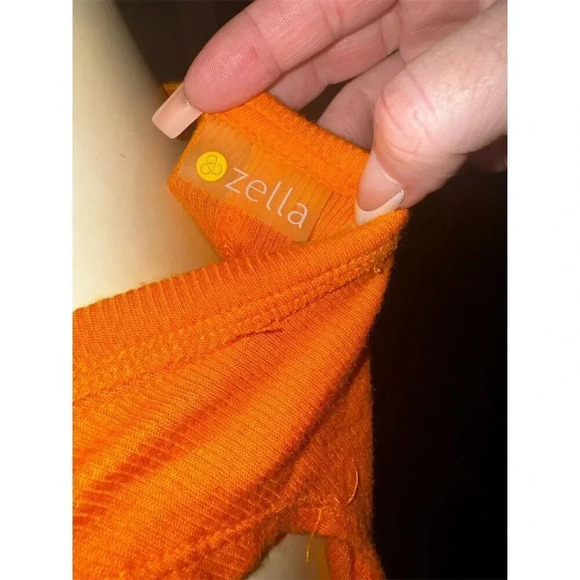 Zella Women's Orange Scoop Neck Tank Top Size XL Sleeveless Lightweight - Picture 2 of 6